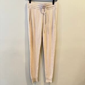 Van Winkle Co Womens Sml Cashmere Coordinating Joggers Drawstring Lounge Cream